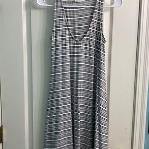 Flowy black and white striped casual summer dress